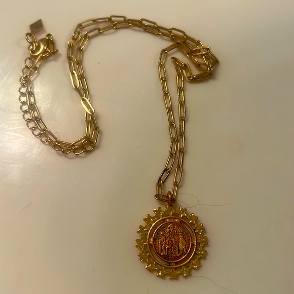 Joy Dravecky rose gold plated coin necklace 16” with 2” extender. - Picture 1 of 3